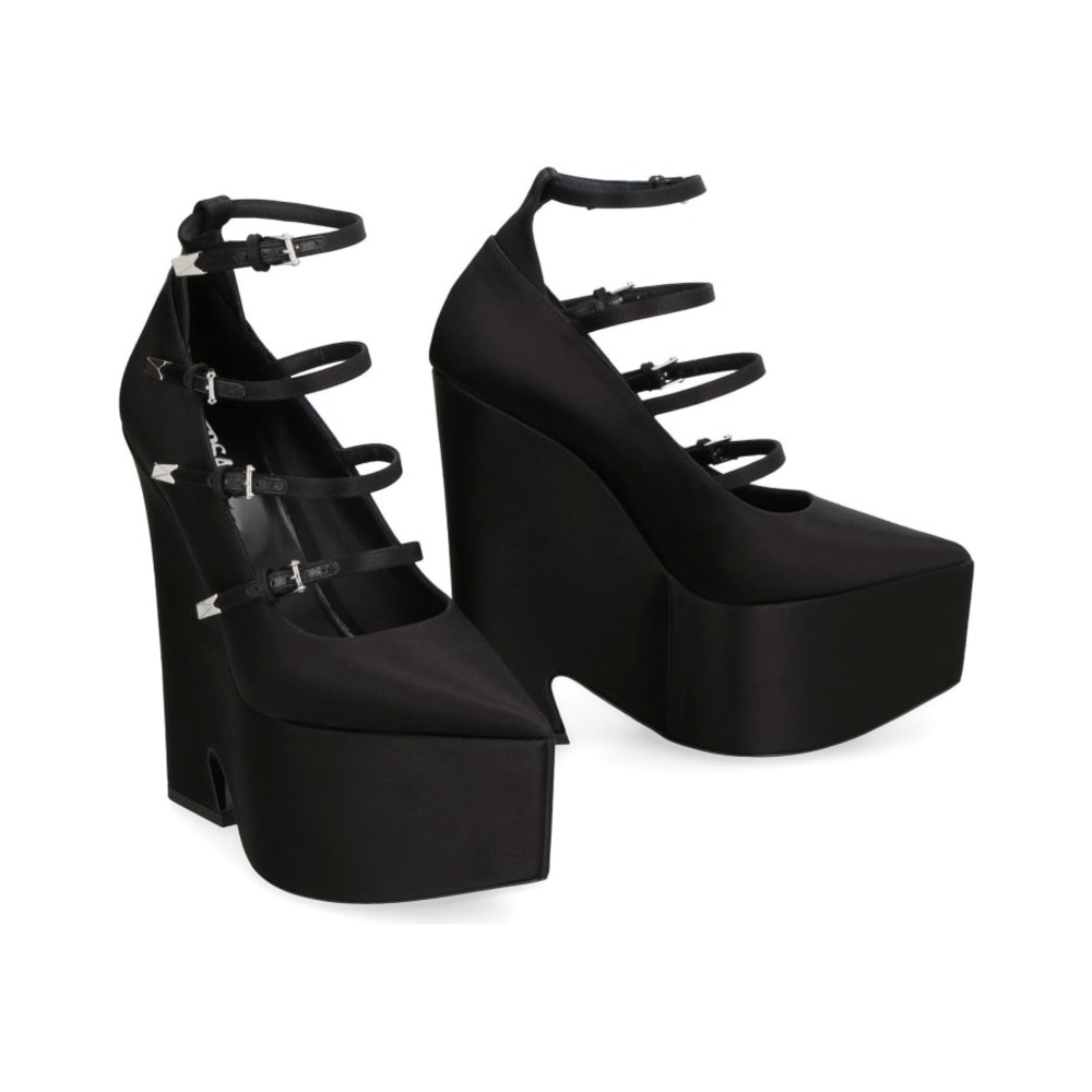 NWT Versace Satin Black Tempest Platform Pump - Picture 9 of 17